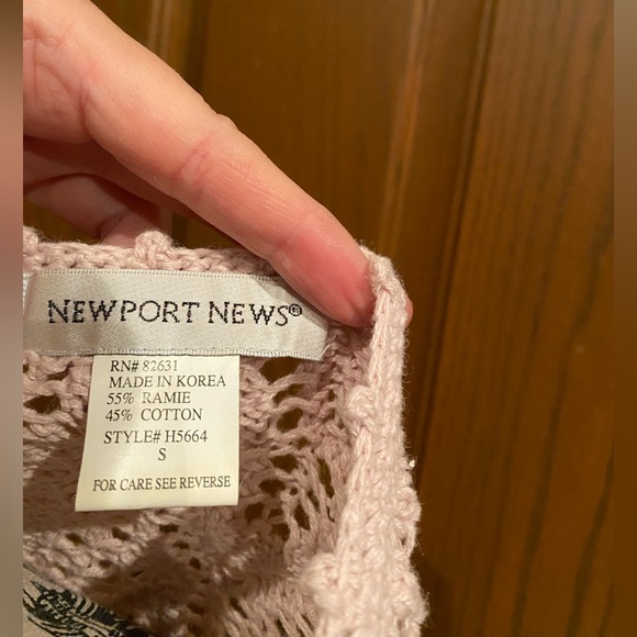 Rose Colored Crochet Cardigan with Camisole - Picture 7 of 7